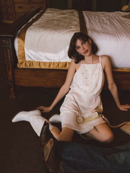 Idyllwind Dresses & Skirts - Country White Embroidered Halter Mini Dress